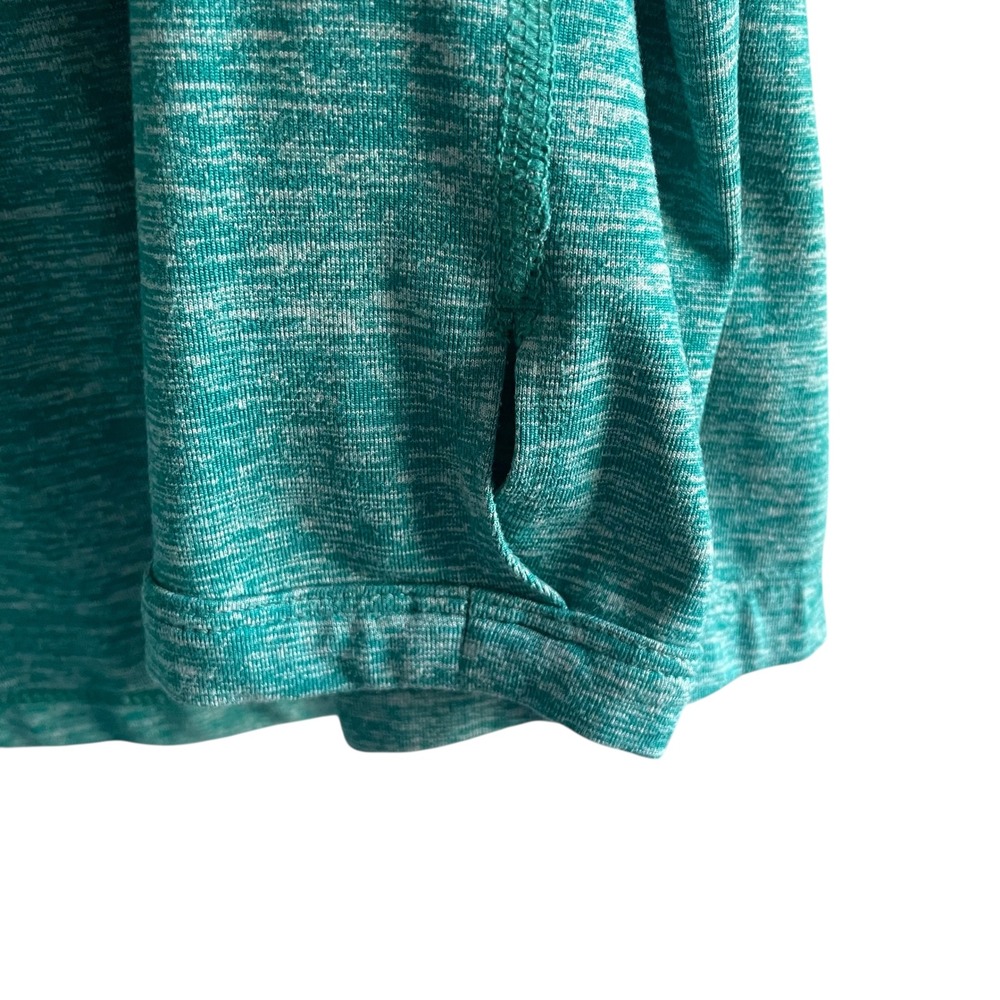 Nike Dri Fit Womens Teal Heathered Quarter Zip Running Top Thumbholes Size S - Picture 4 of 7
